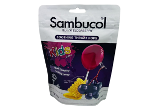 Sambucol - 兒童黑接骨木潤喉棒棒糖 8支, 60g