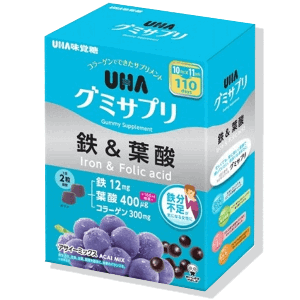 味覺糖 UHA 鐵和葉酸 營養補充軟糖盒裝220粒 (20粒裝 x 11包裝)
