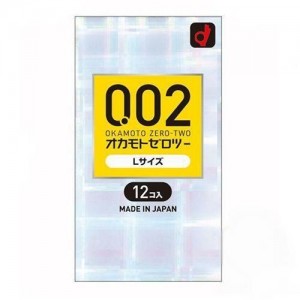 岡本 - 【日本版】OKAMOTO 002（0.02mm） - L /大碼 12片裝 套 超薄安全套 4547691731425